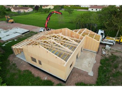 Construction d'un maison en ossature bois - Coutouvre